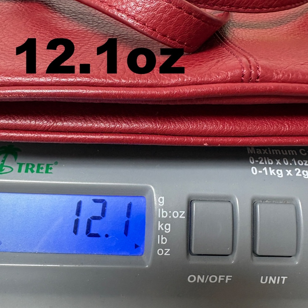 bag PELLE WILSONS LEATHER red peppled crossbody square 10x10x3 vintage zip close - Picture 12 of 12